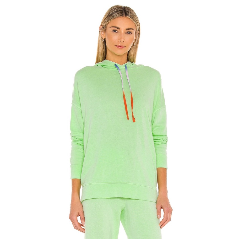 Sundry Neon Green Tie Dye Basic Hoodie